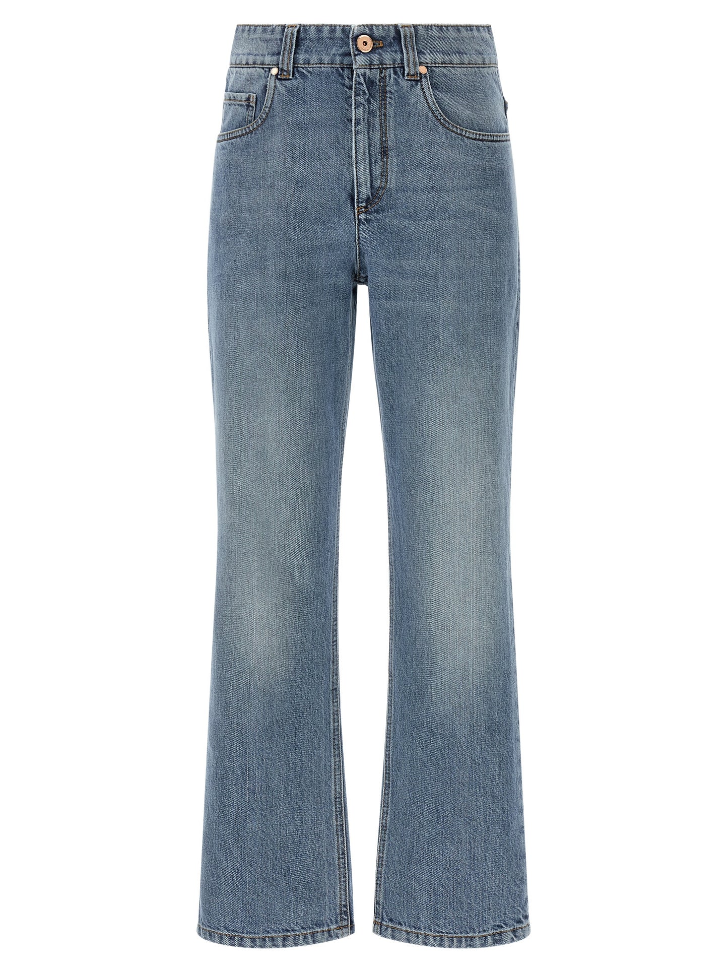 Brunello Cucinelli Blaue Cropped Jeans aus Baumwolle