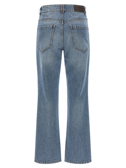 Brunello Cucinelli Blaue Cropped Jeans aus Baumwolle