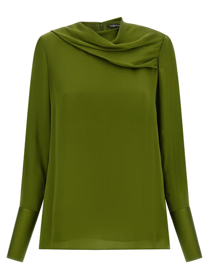 Tom Ford Zweifarbige Seidenbluse