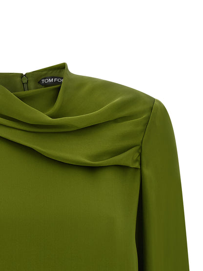 Tom Ford Zweifarbige Seidenbluse
