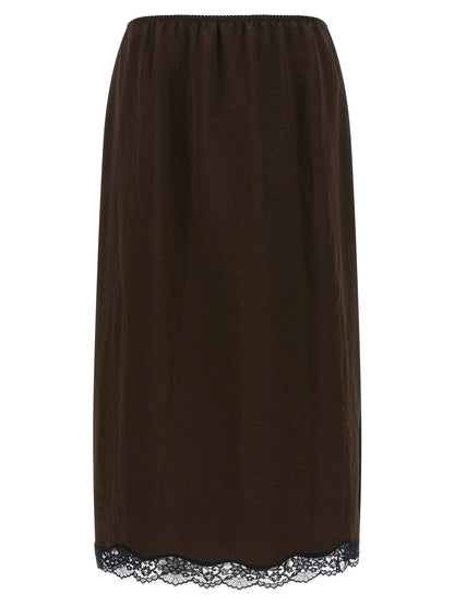 Twinset Brauner Marabou-Midi-Rock