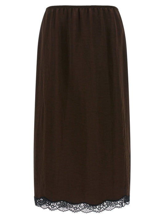 Twinset Brauner Marabou-Midi-Rock