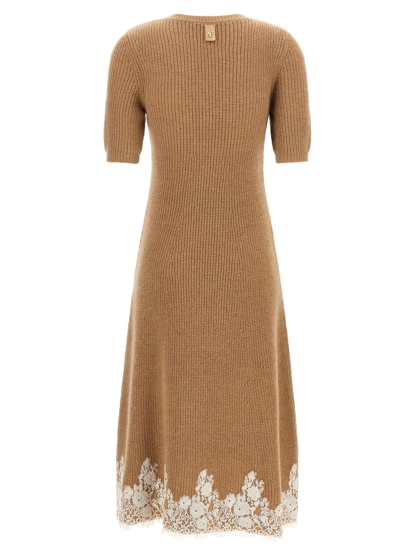 Alberta Ferretti Braunes Kaschmir-Midikleid