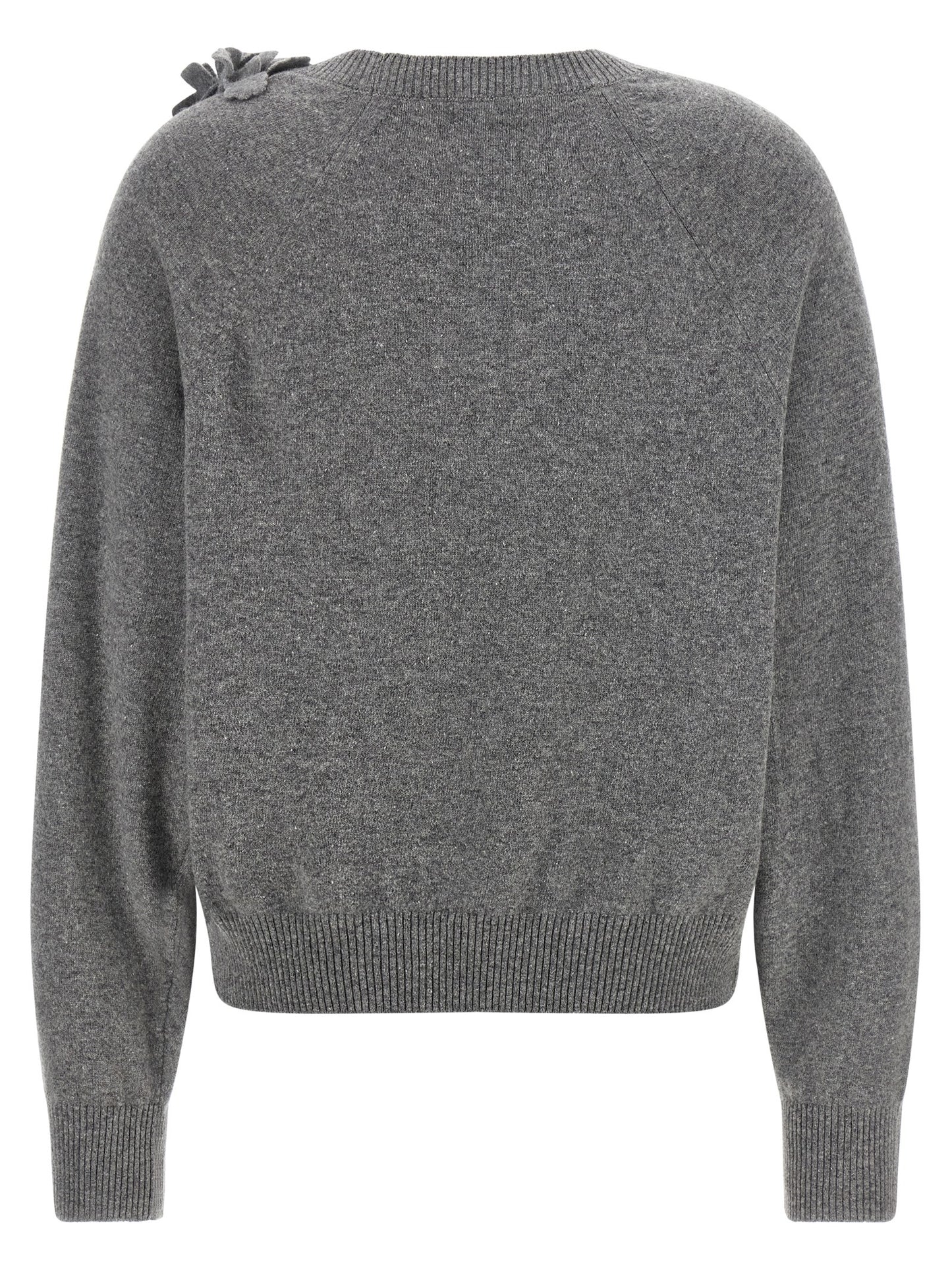 Alberta Ferretti Grauer Cardigan aus reiner Schurwolle