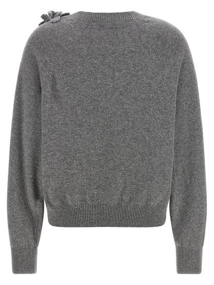 Alberta Ferretti Grauer Cardigan aus reiner Schurwolle