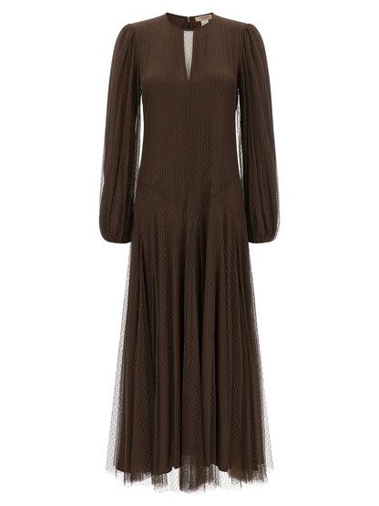 Twinset Braunes Polyester-Maxikleid