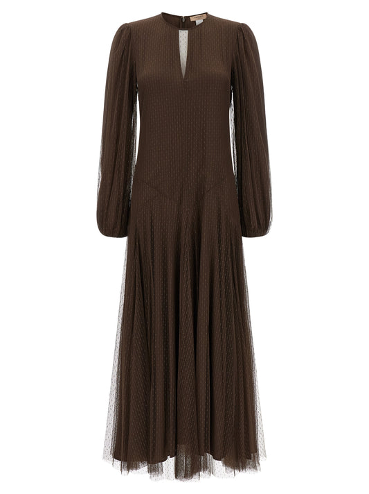 Twinset Braunes Polyester-Maxikleid