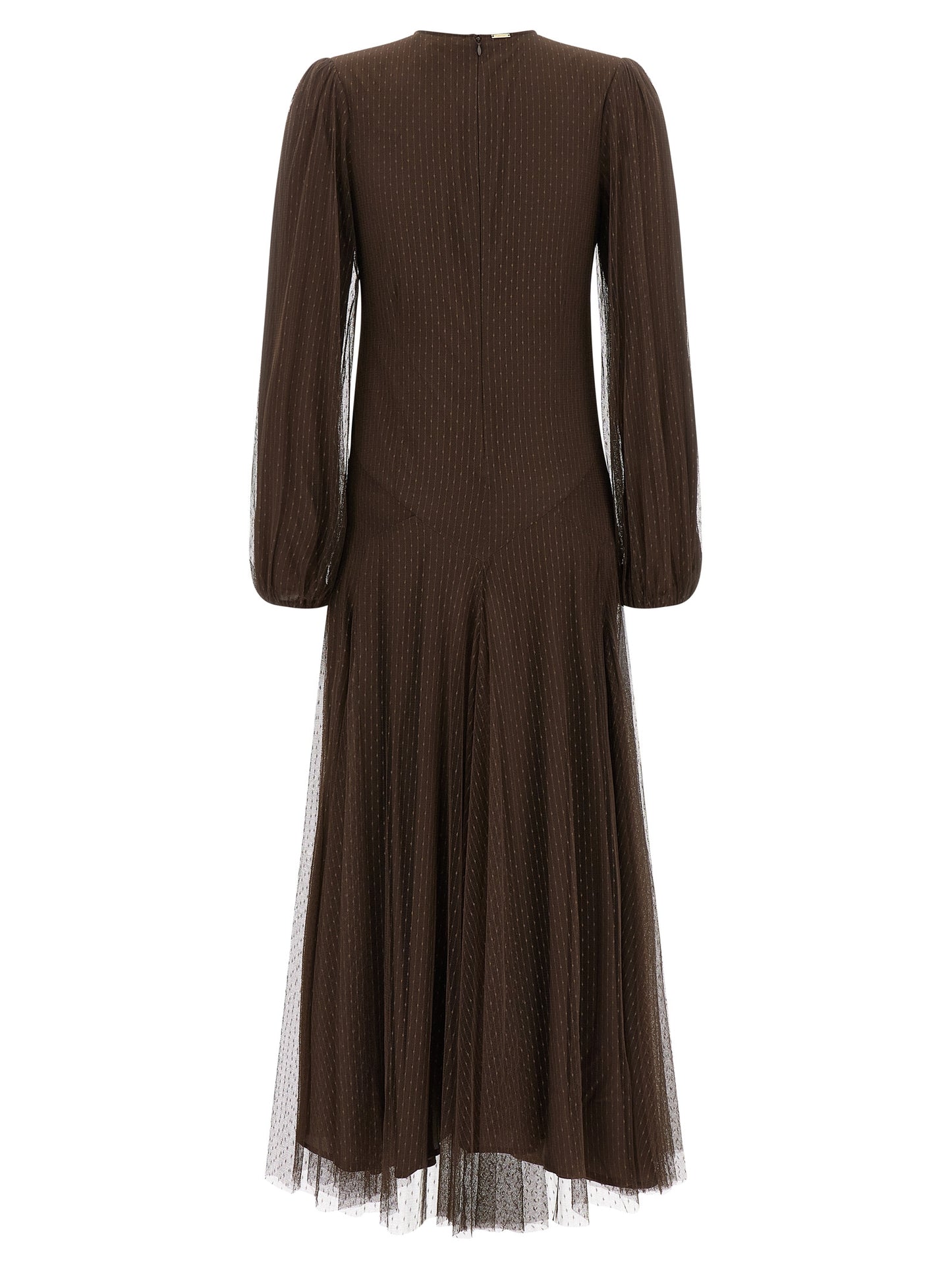 Twinset Braunes Polyester-Maxikleid
