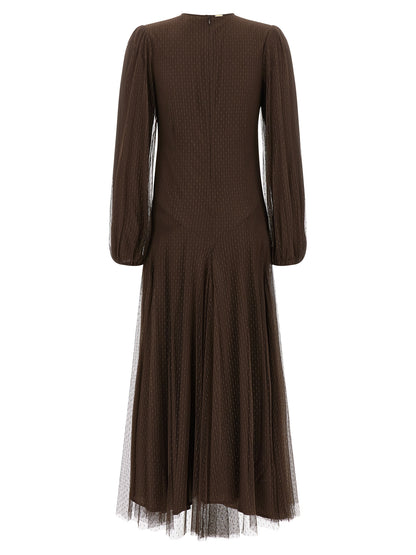 Twinset Braunes Polyester-Maxikleid