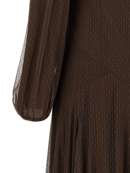 Twinset Braunes Polyester-Maxikleid
