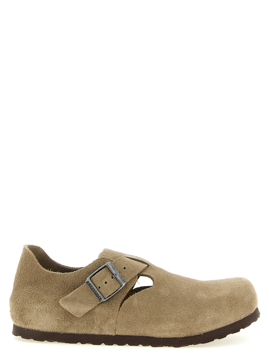 Birkenstock London Beige Suede Clogs