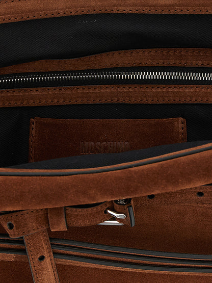 Moschino Braune Kalbsleder-Clutch