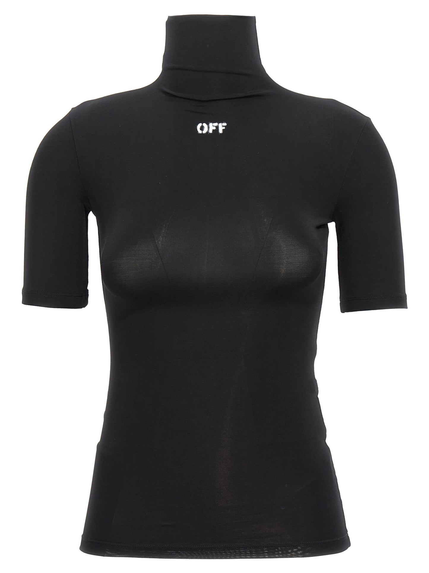 Off-White Schwarzes T-Shirt aus Acetat