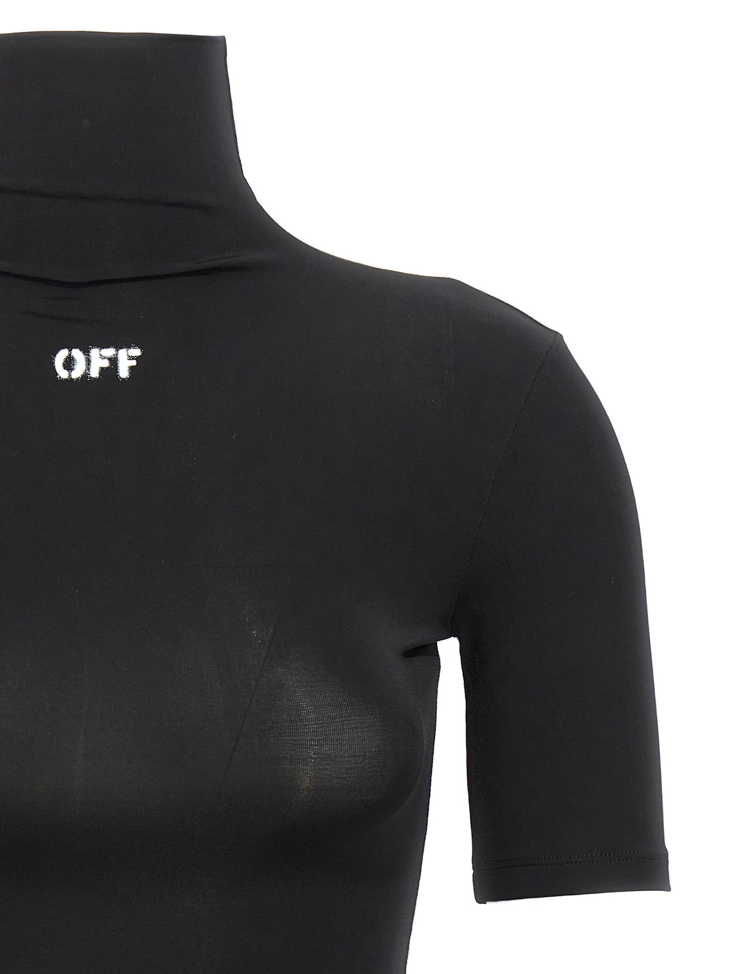 Off-White Schwarzes T-Shirt aus Acetat