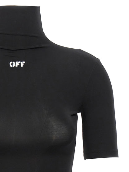 Off-White Schwarzes T-Shirt aus Acetat