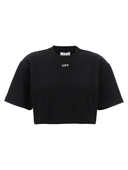 Off-White Schwarzes Baumwoll-T-Shirt