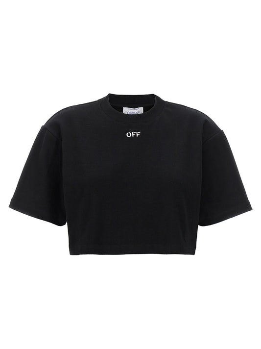 Off-White Schwarzes Baumwoll-T-Shirt