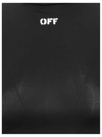 Off-White Schwarzes T-Shirt aus Acetat