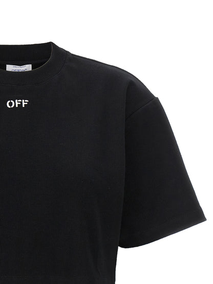Off-White Schwarzes Baumwoll-T-Shirt