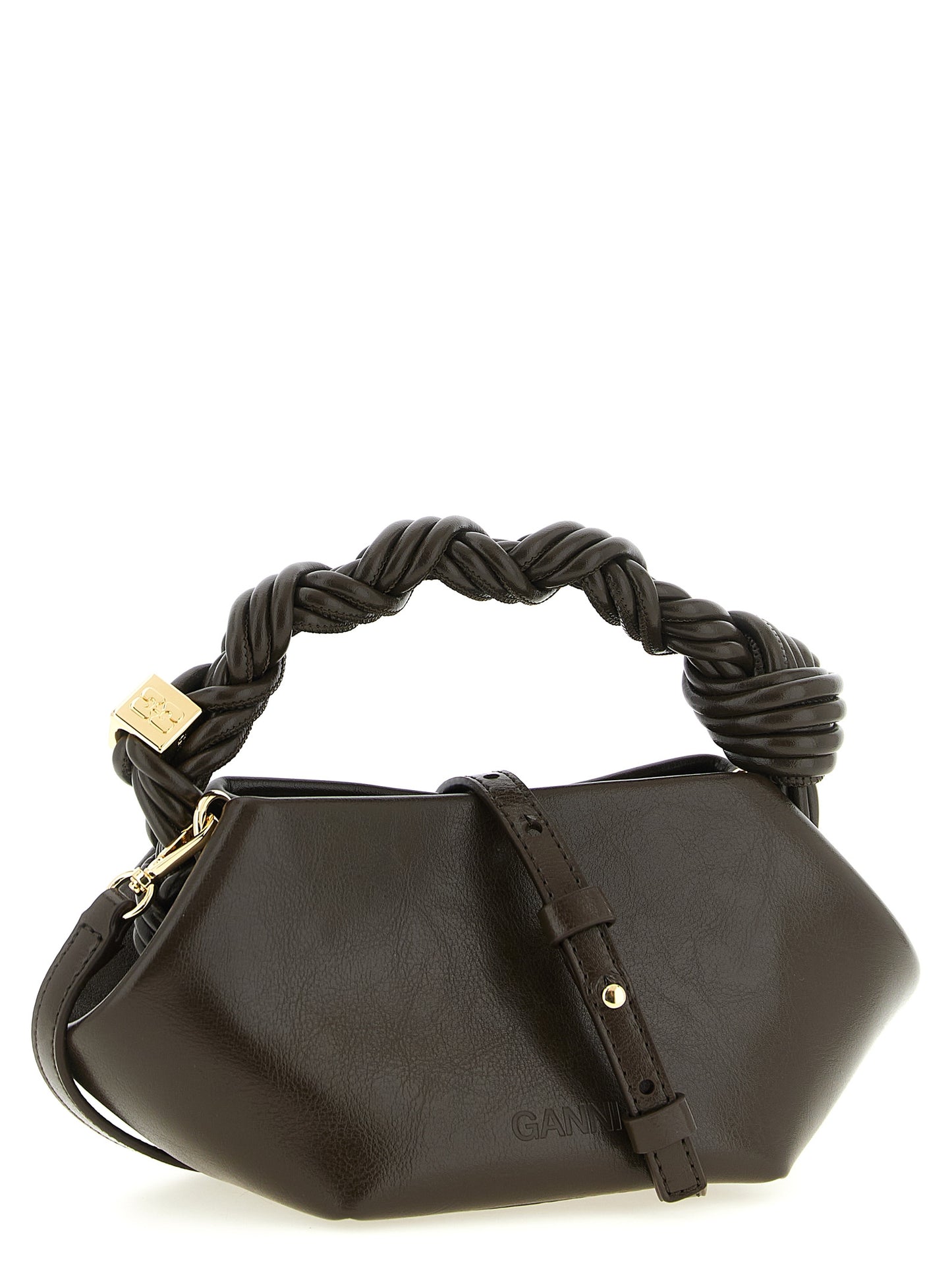 Ganni Braune Handtasche aus Polyethylen
