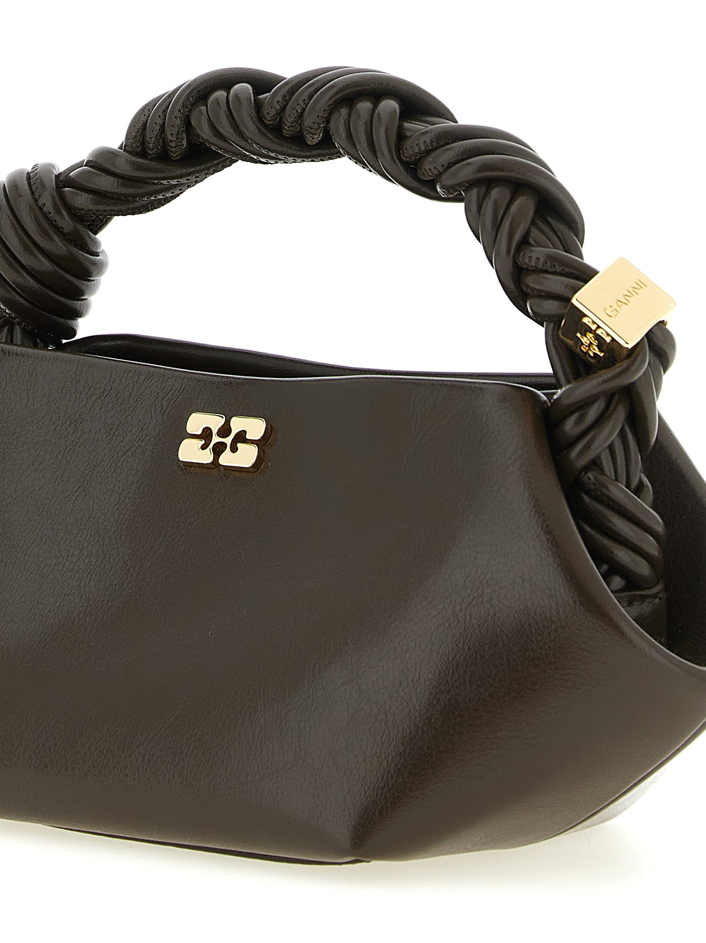 Ganni Braune Handtasche aus Polyethylen