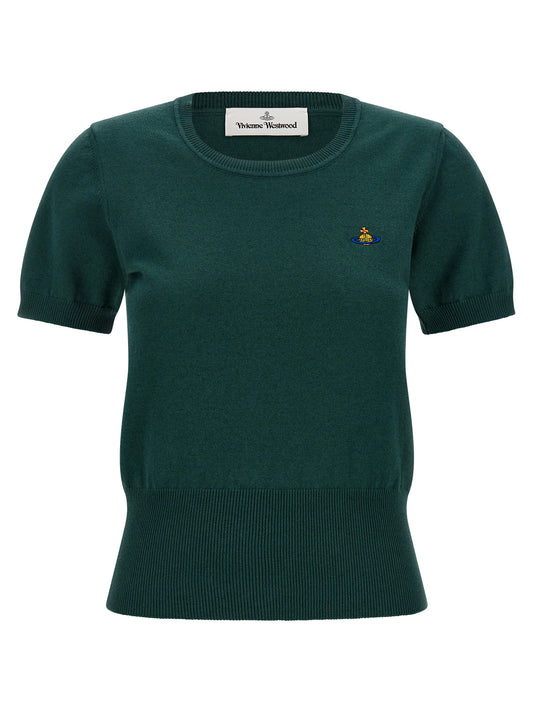 Vivienne Westwood Zweifarbige Baumwoll-Kurzarmbluse