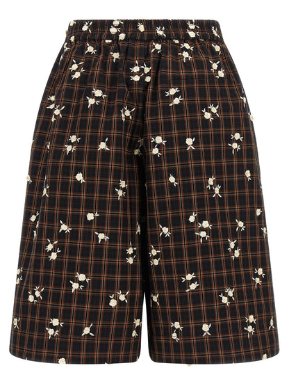 Ganni Braune Bio-Baumwoll-Bermudashorts