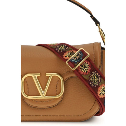 Valentino Garavani Beige Kalbsleder Bos Taurus Schultertasche