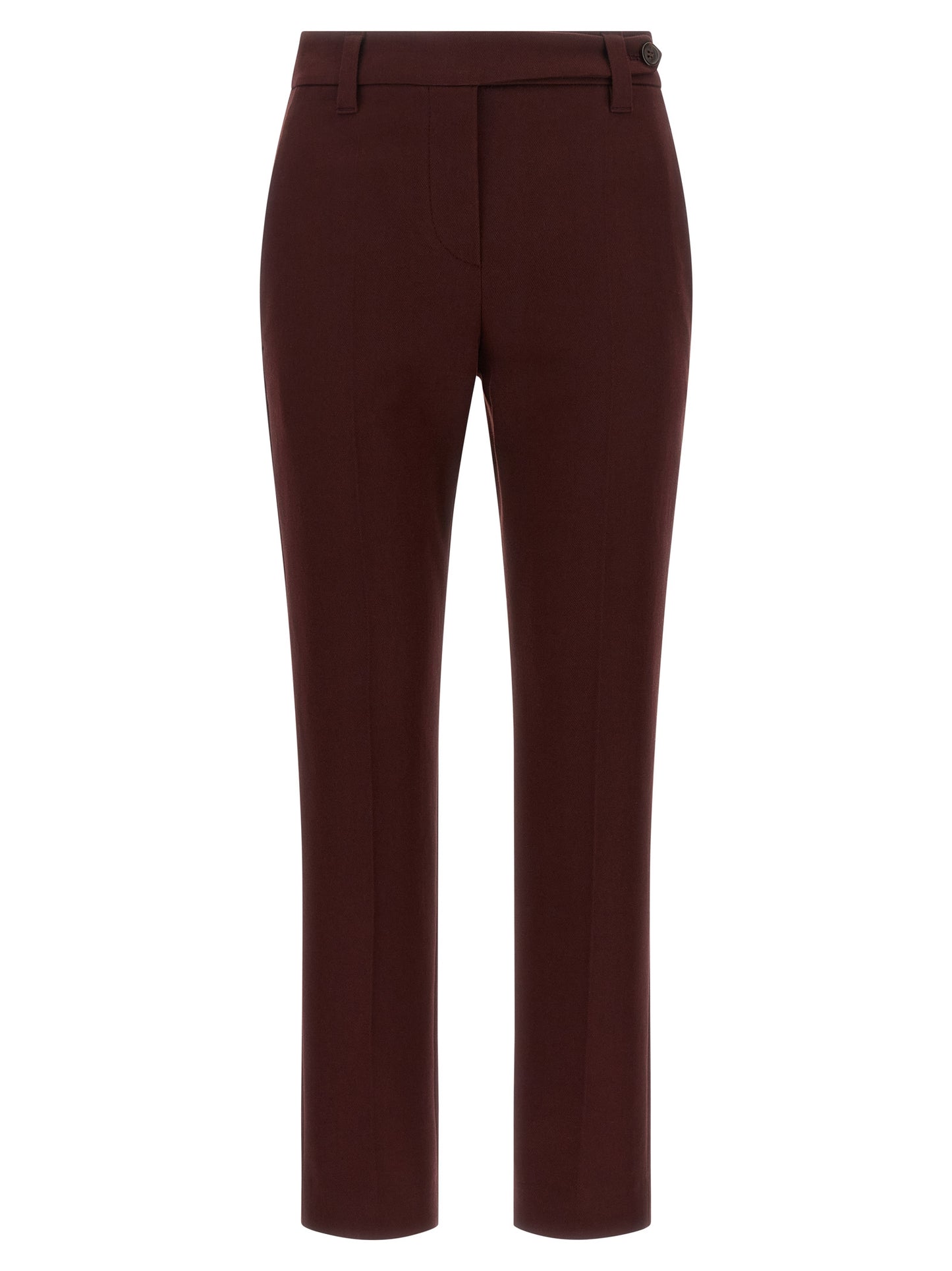 Brunello Cucinelli Bordeaux Baumwollhose im Casual-Look