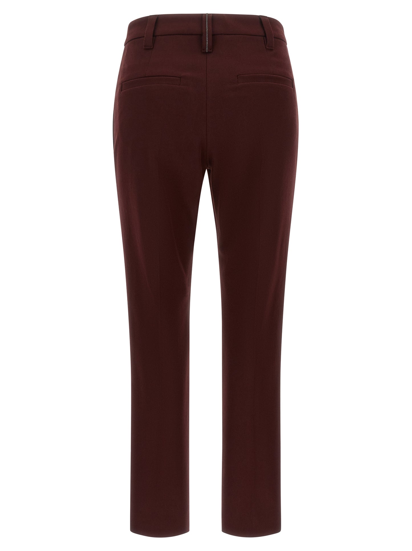 Brunello Cucinelli Bordeaux Baumwollhose im Casual-Look