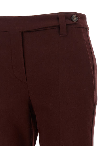 Brunello Cucinelli Bordeaux Baumwollhose im Casual-Look