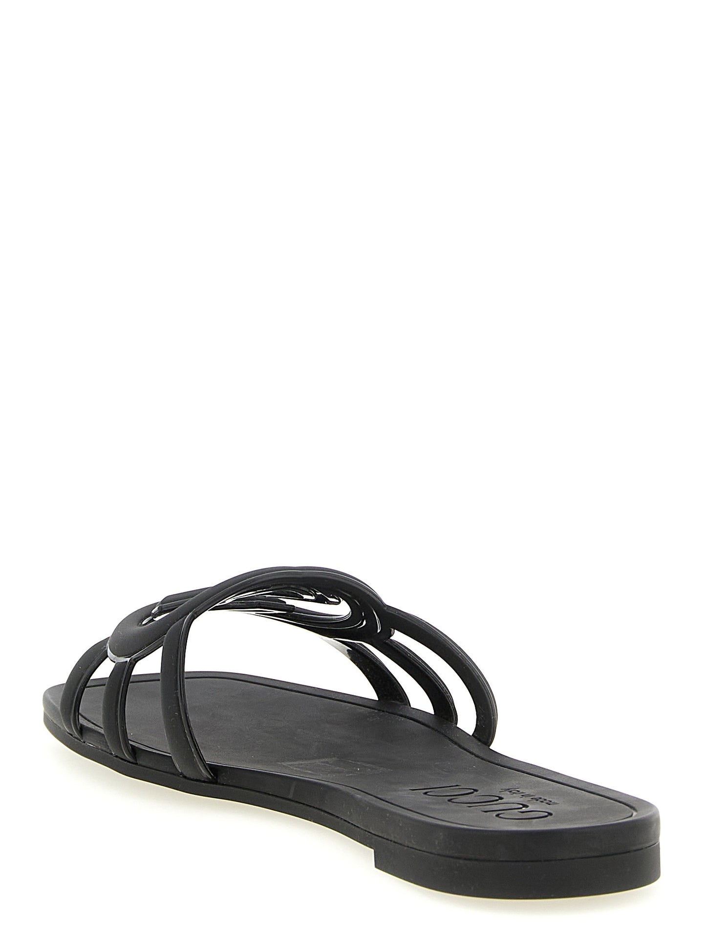 Gucci Schwarze Gummipantoletten