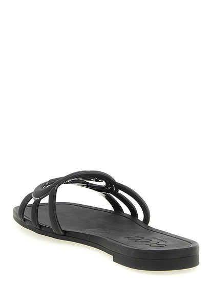 Gucci Schwarze Gummipantoletten