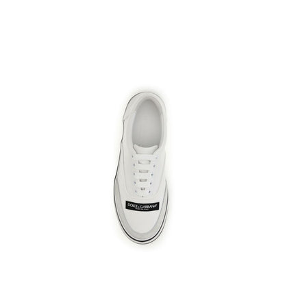 Dolce & Gabbana Weiße Low-Top-Sneaker aus Baumwolle