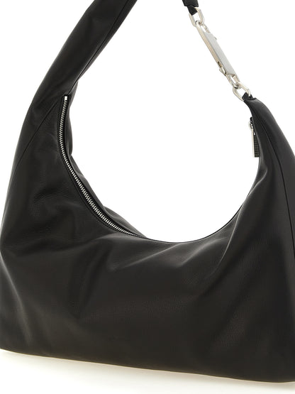 Rick Owens Schwarze Kalbsleder-Schultertasche