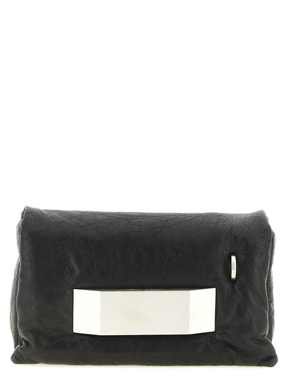 Rick Owens Schwarze Lammleder-Clutch