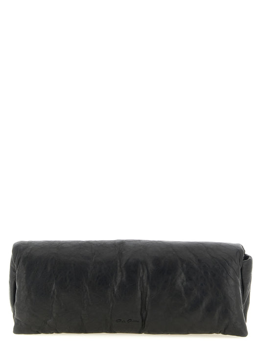 Rick Owens Schwarze Lammleder-Clutch