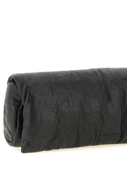 Rick Owens Schwarze Lammleder-Clutch