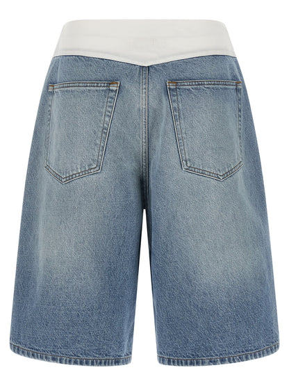 MM6 Maison Margiela Blaue Baumwoll-Bermudashorts