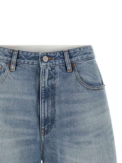 MM6 Maison Margiela Blaue Baumwoll-Bermudashorts