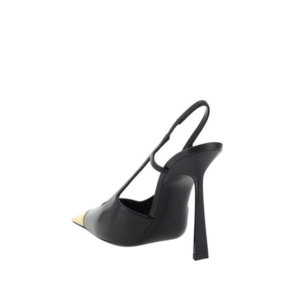 Saint Laurent Schwarze Lammleder Pumps Ovis Aries Aries mit hohem Absatz