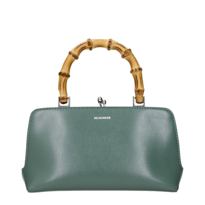 Jil Sander Grüne Lederhandtasche
