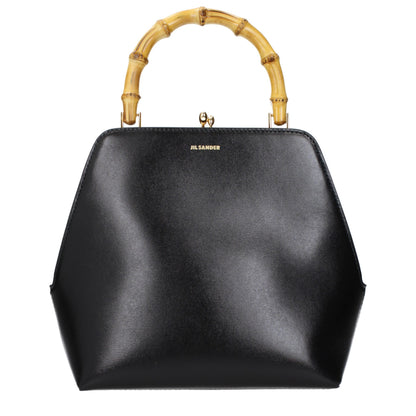 Jil Sander Schwarze Lederhandtasche