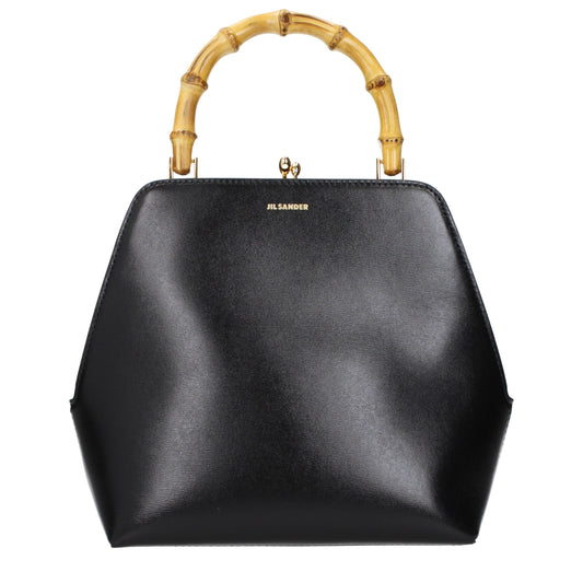 Jil Sander Schwarze Lederhandtasche