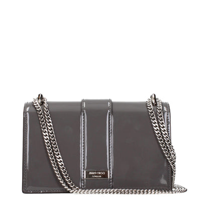 Jimmy Choo Graue Leder Schultertasche