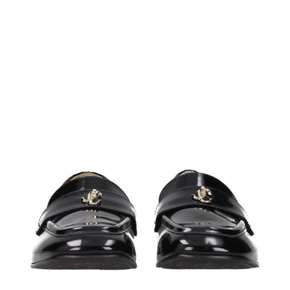 Jimmy Choo Schwarze Leder Loafer zum Hineinschlüpfen