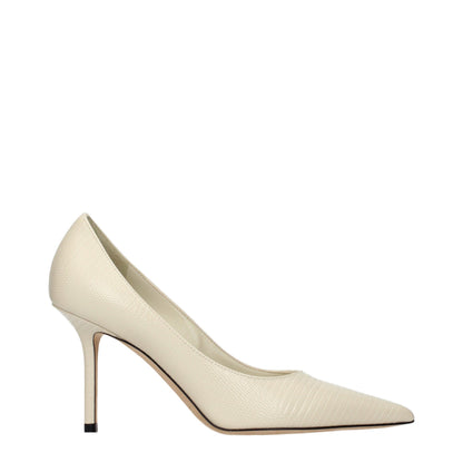 Jimmy Choo Beige Leder Pumps mit hohem Absatz