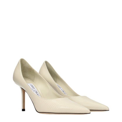 Jimmy Choo Beige Leder Pumps mit hohem Absatz