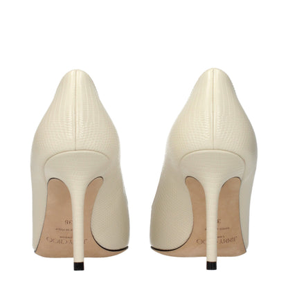 Jimmy Choo Beige Leder Pumps mit hohem Absatz