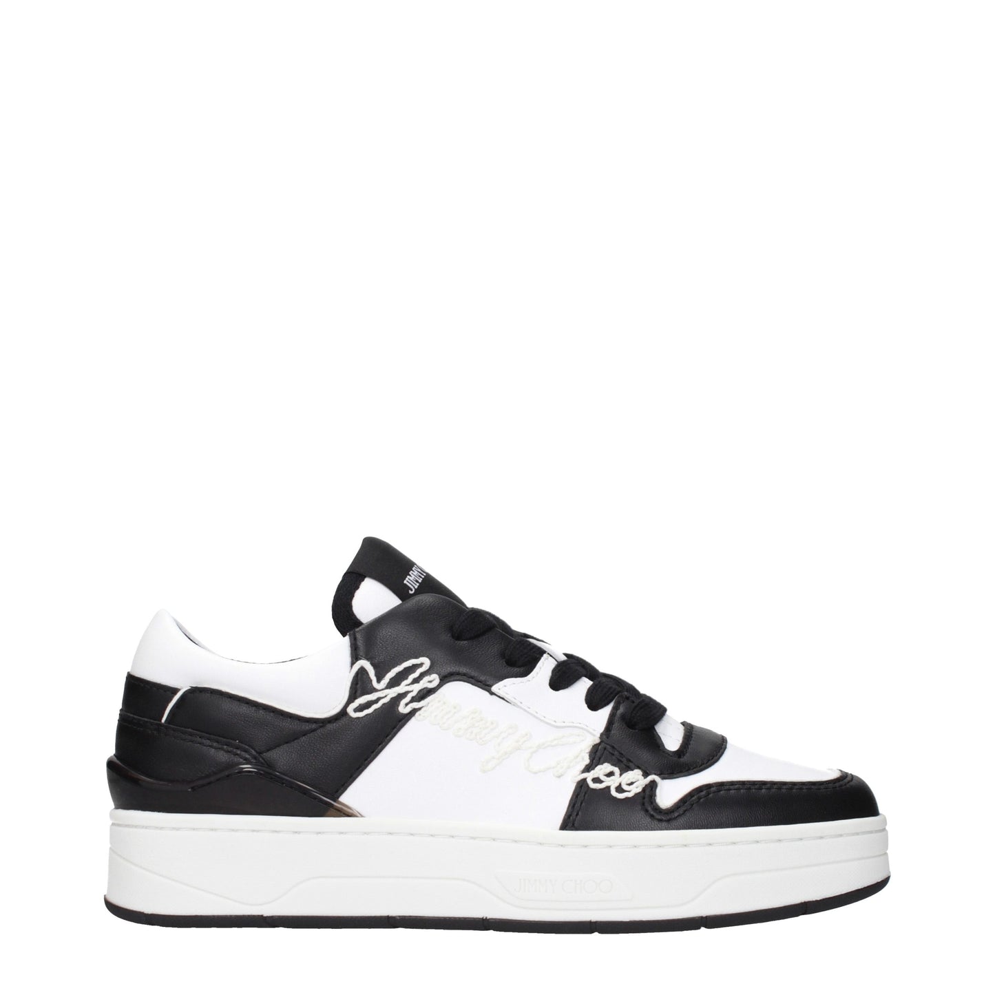 Jimmy Choo Schwarze Leder Low-Top-Sneaker